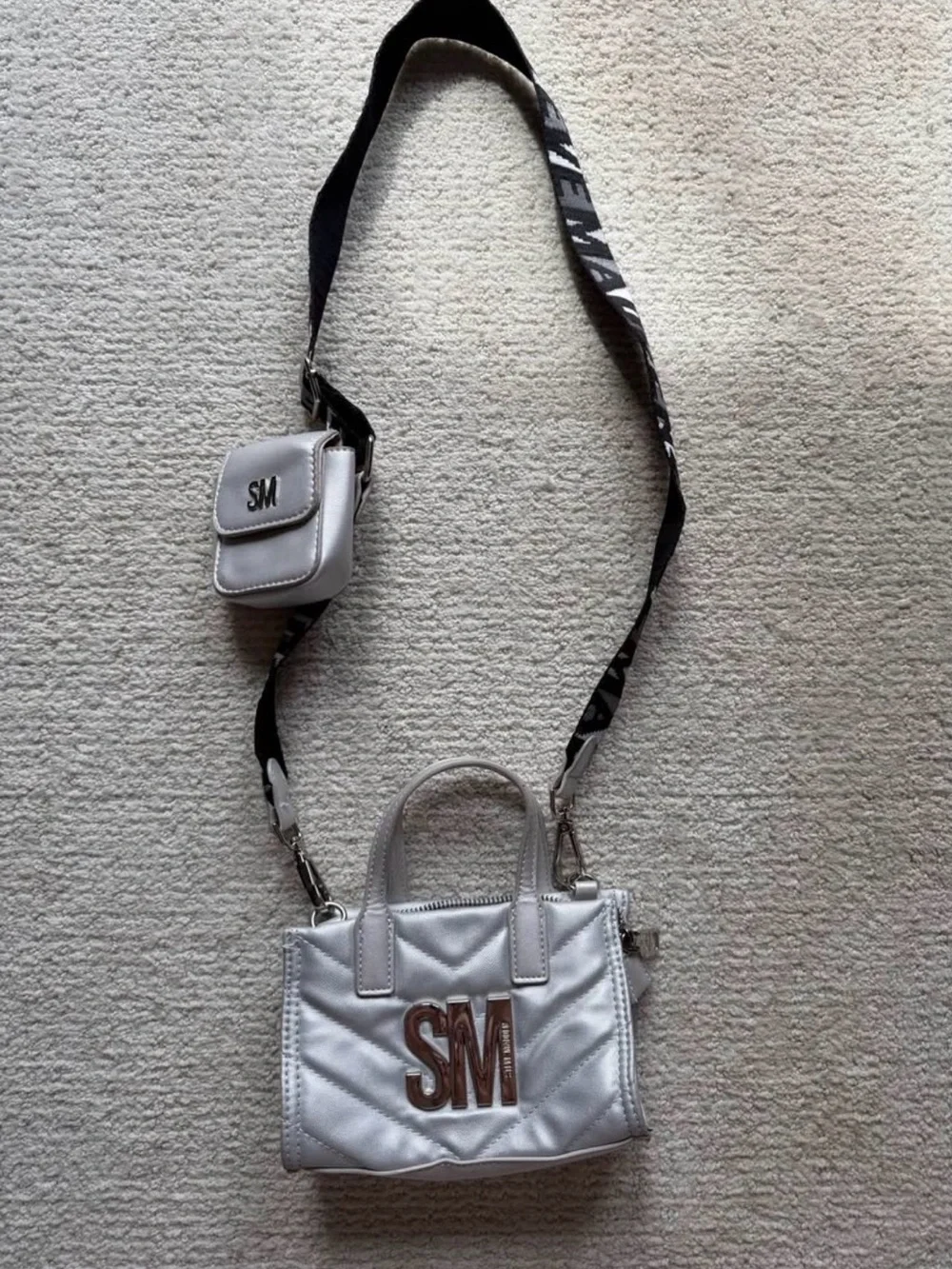 Steve Madden Mini Crossbody Bag in Metallic Silver